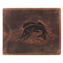 New Greenburry Vintage Geldbörse mit Fisch-Prägung Leder 12 cm zander