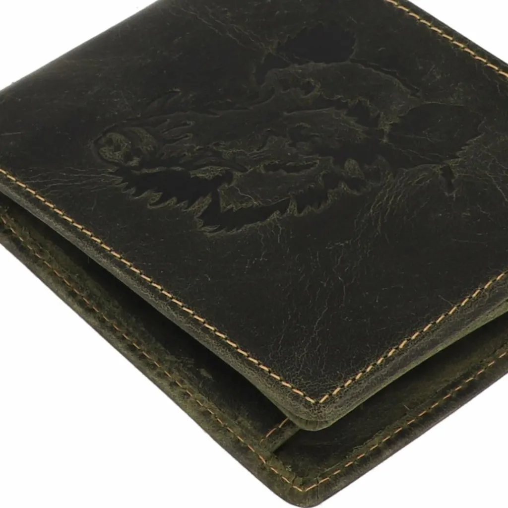 Hot Greenburry Vintage Geldbörse Leder 12.5 cm olive