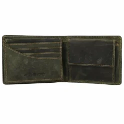 Hot Greenburry Vintage Geldbörse Leder 12.5 cm olive