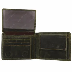 Hot Greenburry Vintage Geldbörse Leder 12.5 cm olive