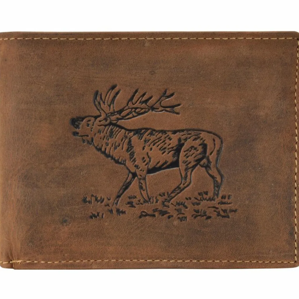 Sale Greenburry Vintage Hirsch Geldbörse Leder 12 cm braun