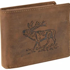 Sale Greenburry Vintage Hirsch Geldbörse Leder 12 cm braun