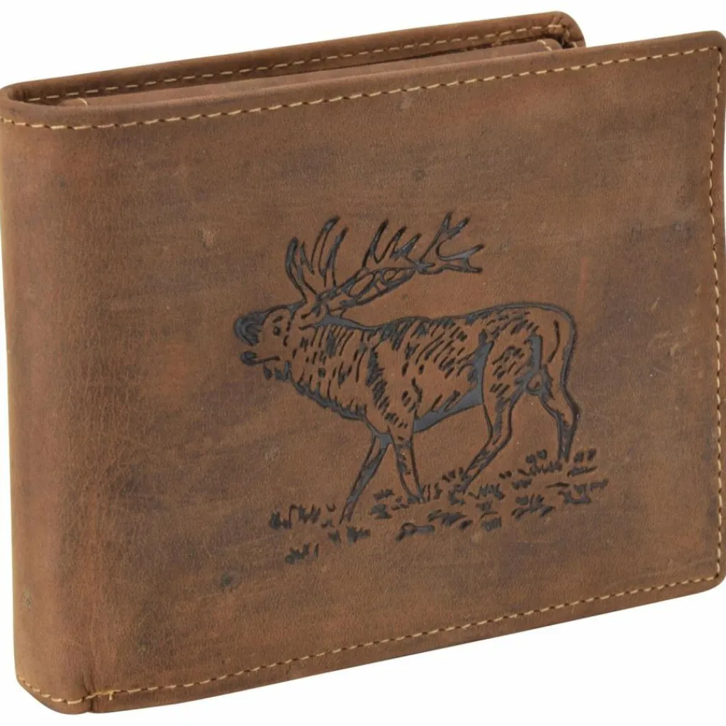Sale Greenburry Vintage Hirsch Geldbörse Leder 12 cm braun