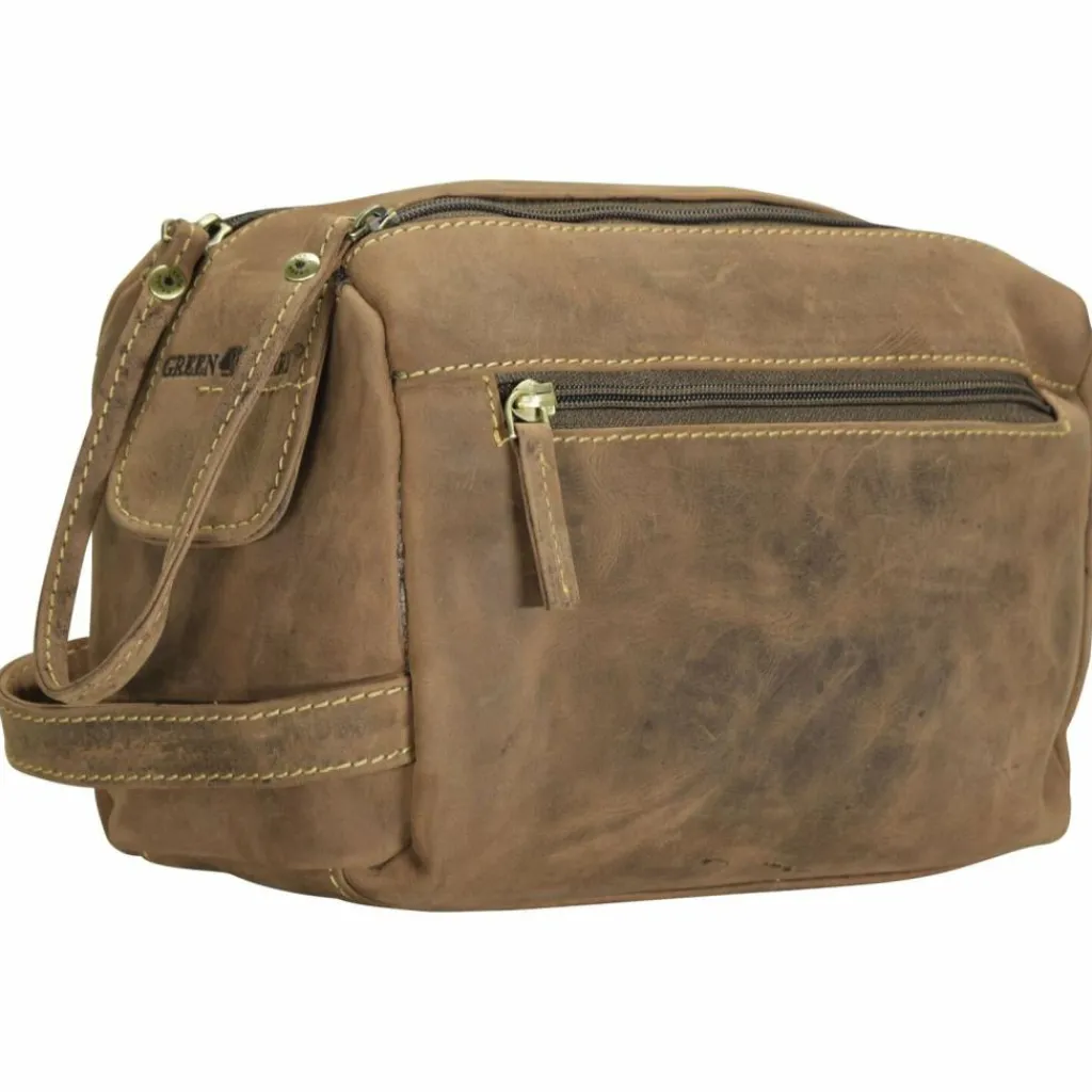 Sale Greenburry Vintage Kulturbeutel Leder 23 cm brown