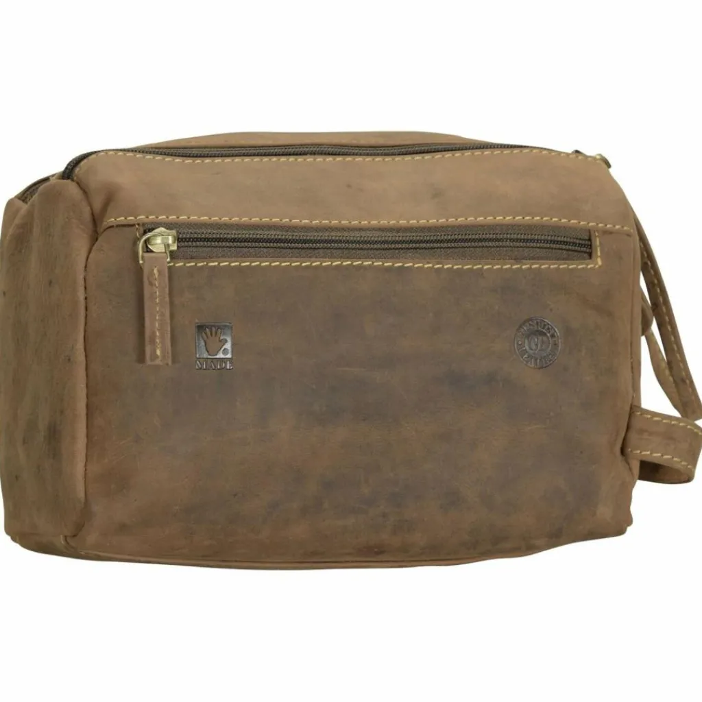 Sale Greenburry Vintage Kulturbeutel Leder 23 cm brown