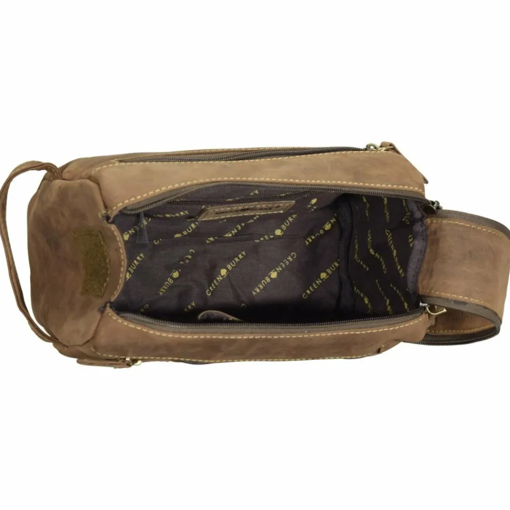 Sale Greenburry Vintage Kulturbeutel Leder 23 cm brown