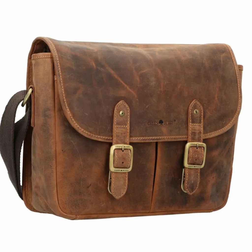 Sale Greenburry Vintage Messenger Leder 34 cm braun