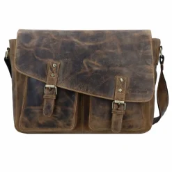 Clearance Greenburry Vintage Messenger Leder 40 cm Laptopfach brown