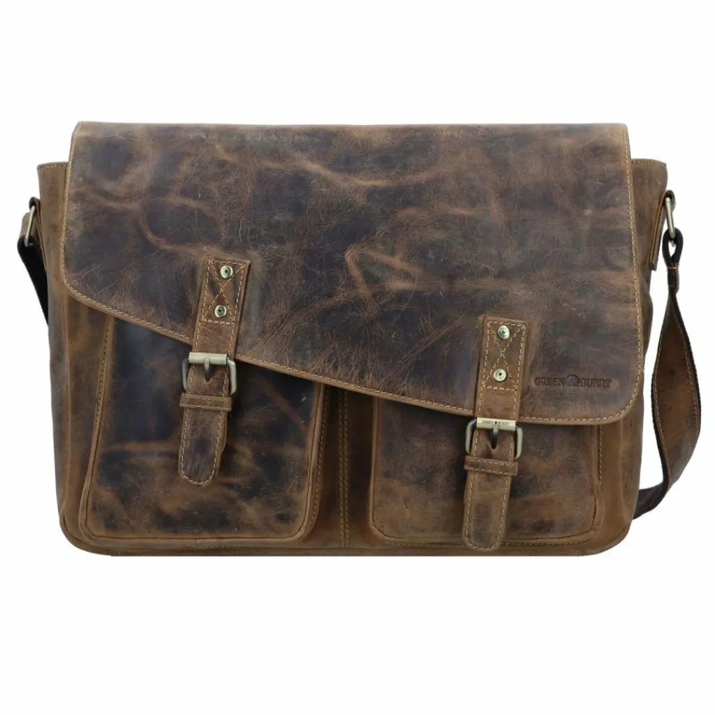 Clearance Greenburry Vintage Messenger Leder 40 cm Laptopfach brown