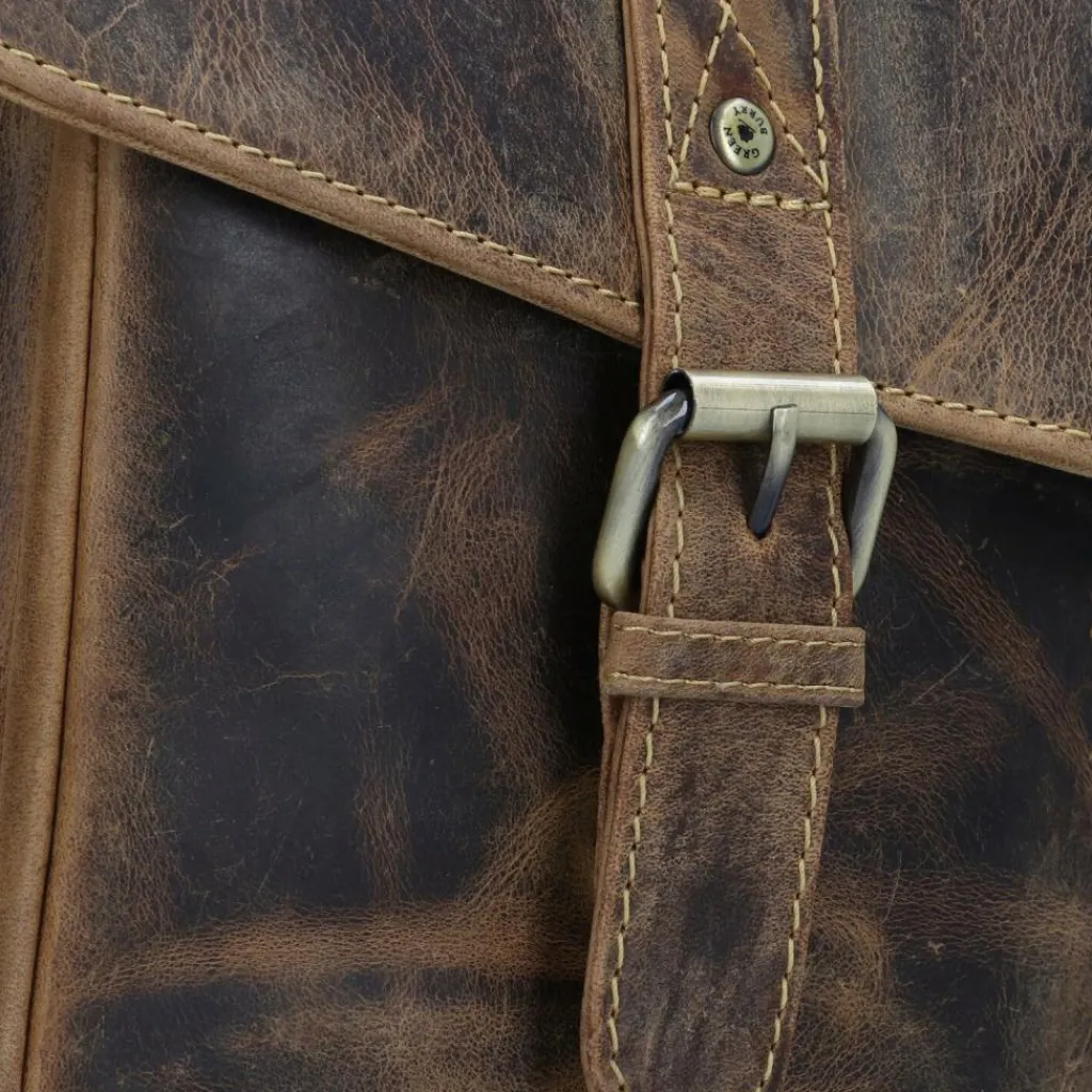 Clearance Greenburry Vintage Messenger Leder 40 cm Laptopfach brown