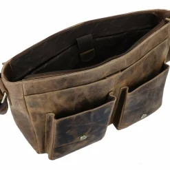 Clearance Greenburry Vintage Messenger Leder 40 cm Laptopfach brown
