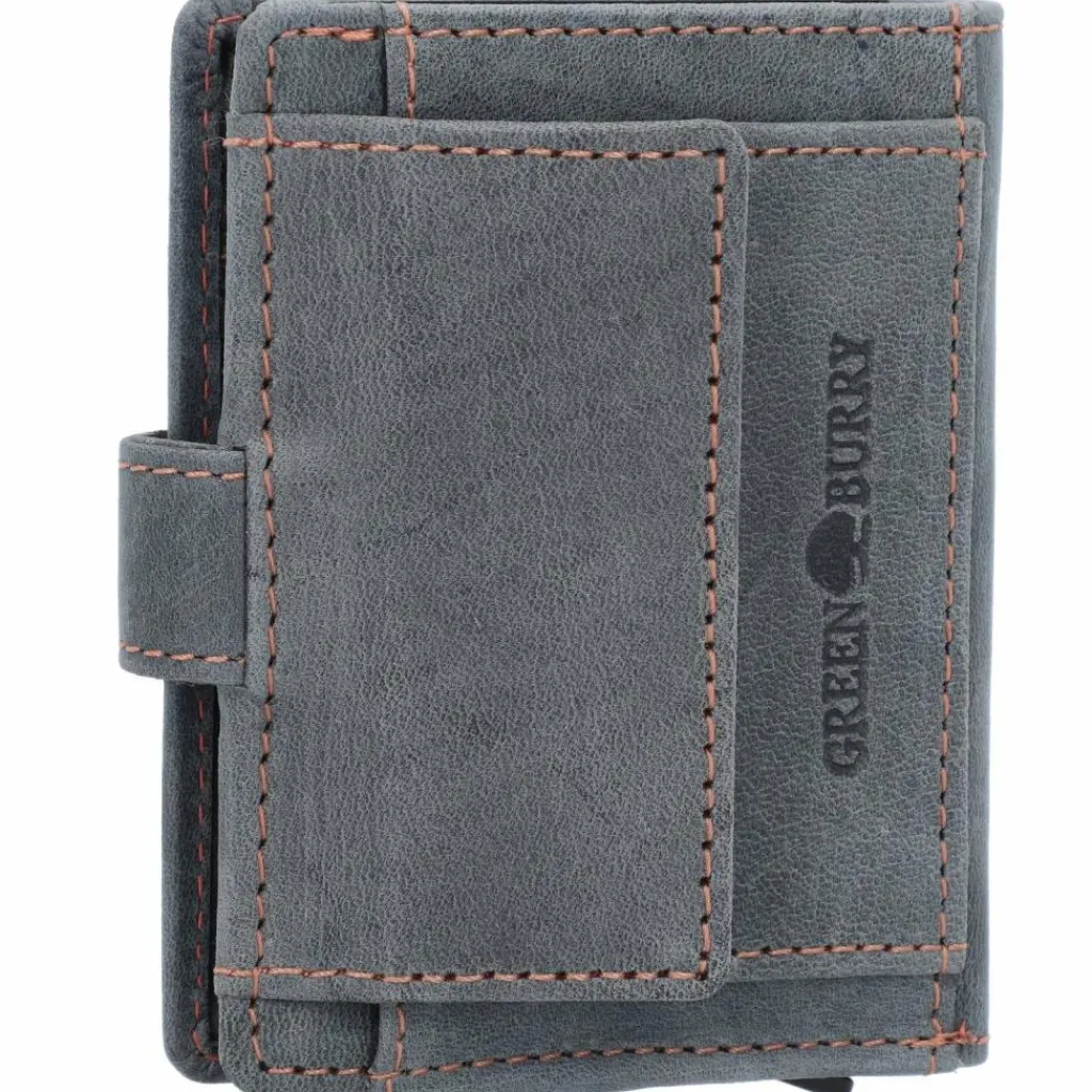 Greenburry Herrengeldbörsen Hochformat<Vintage Original Geldbörse RFID Leder 8 cm steel blue-orange