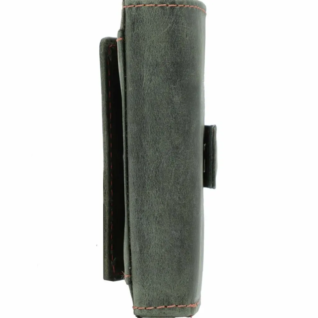 Greenburry Herrengeldbörsen Hochformat<Vintage Original Geldbörse RFID Leder 8 cm green-orange