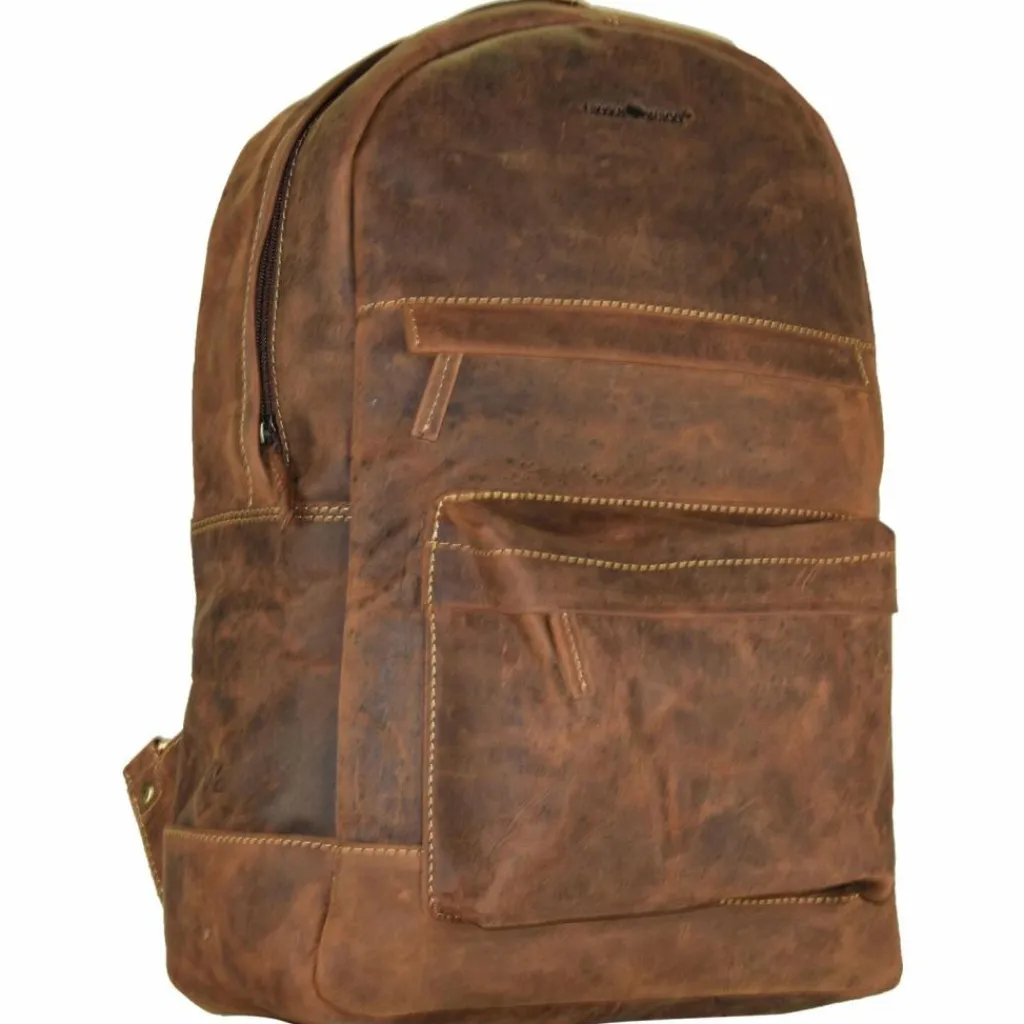 Greenburry Lederrucksäcke|Business-Rucksäcke<Vintage Retro Rucksack Leder 42 cm Laptopfach braun