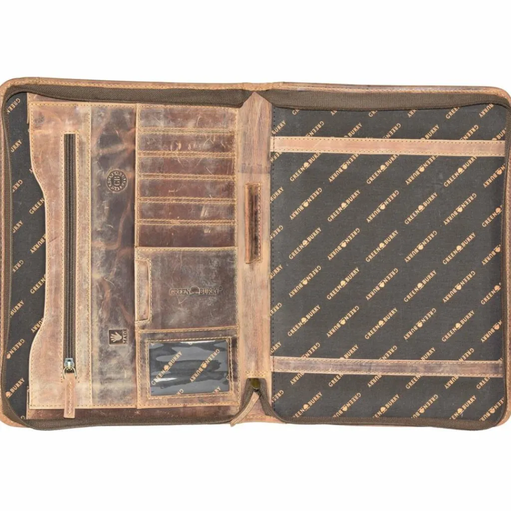 Clearance Greenburry Vintage Ringmappe Leder 26 cm braun