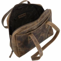 Hot Greenburry Vintage Schultertasche Leder 35 cm brown