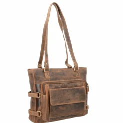 Greenburry Vintage Schultertasche Leder 36 cm cognac