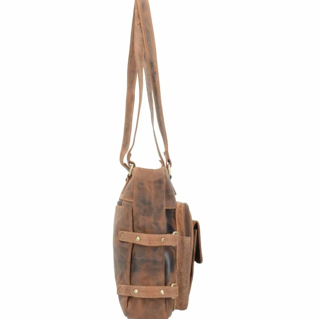 Greenburry Vintage Schultertasche Leder 36 cm cognac