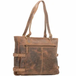 Greenburry Vintage Schultertasche Leder 36 cm cognac