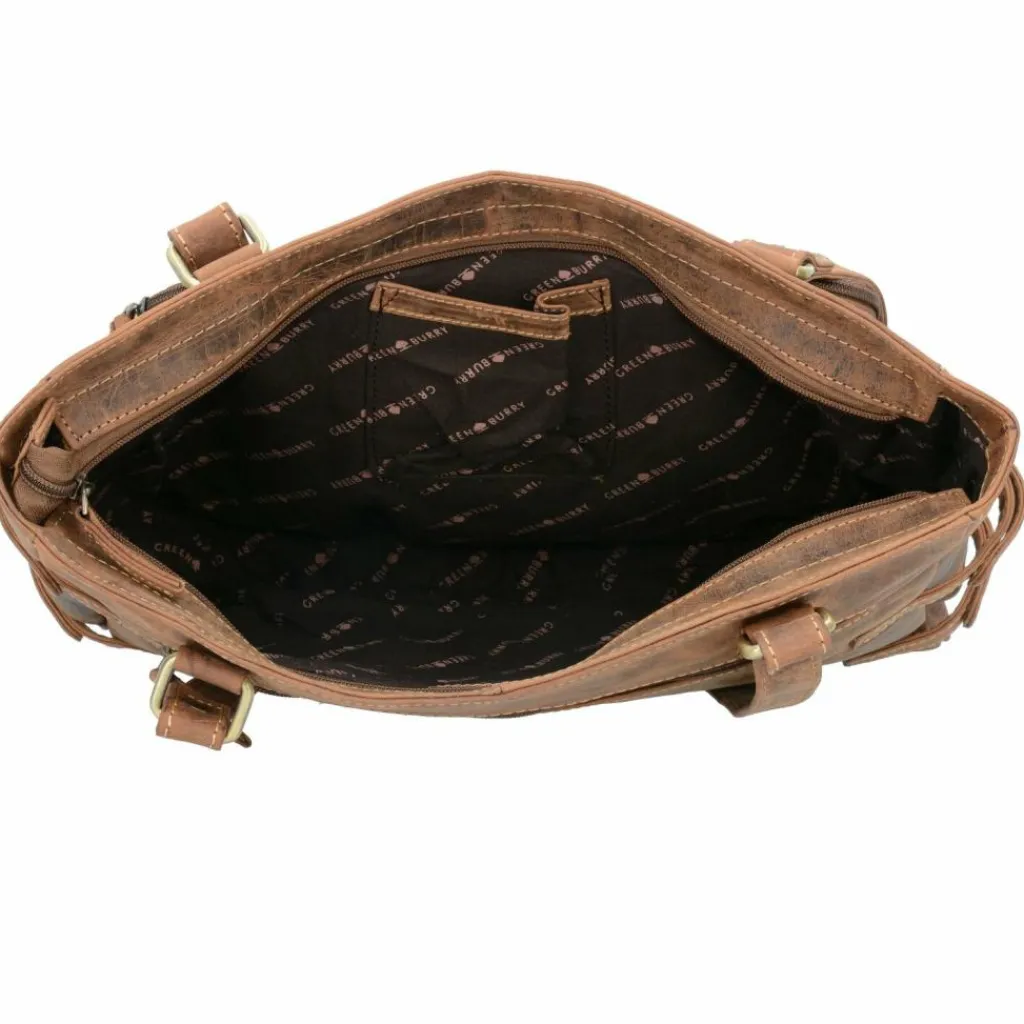 Greenburry Vintage Schultertasche Leder 36 cm cognac