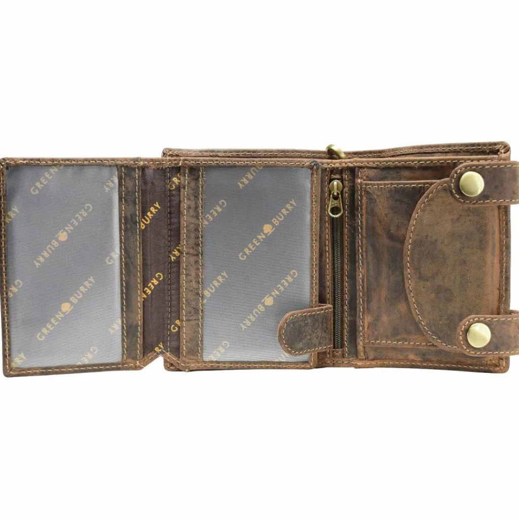 Herren Greenburry Vintage Skull Geldbörse Leder 10 cm