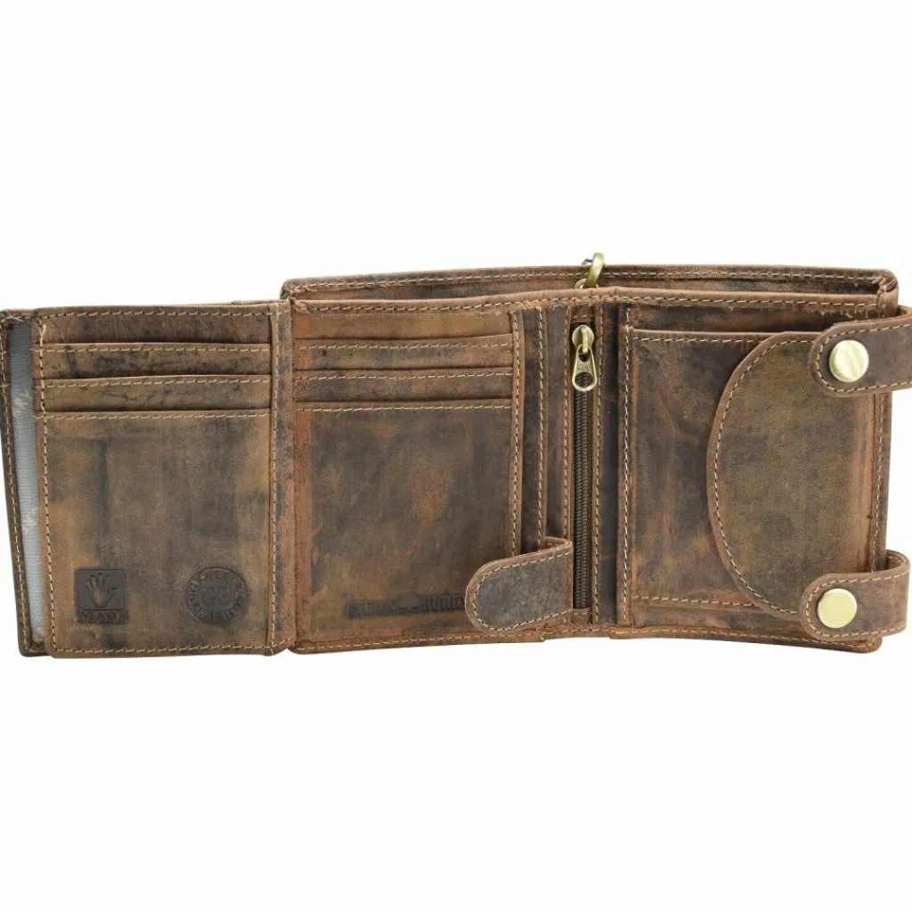 Herren Greenburry Vintage Skull Geldbörse Leder 10 cm