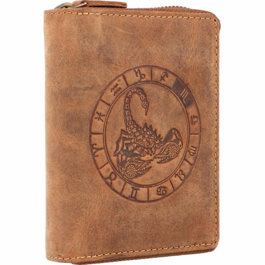 Greenburry Herrengeldbörsen Hochformat<Vintage Sternzeichen Geldbörse Leder 10 cm skorpion