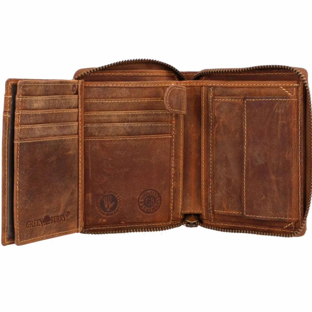 Greenburry Herrengeldbörsen Hochformat<Vintage Sternzeichen Geldbörse Leder 10 cm stier