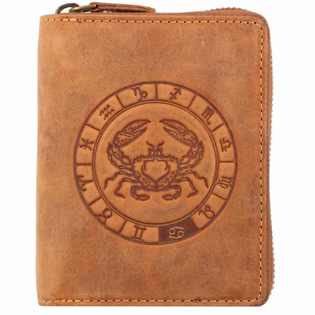 Greenburry Herrengeldbörsen Hochformat<Vintage Sternzeichen Geldbörse Leder 10 cm krebs