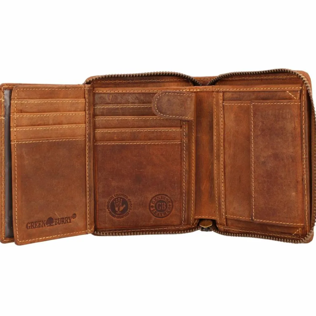 Greenburry Herrengeldbörsen Hochformat<Vintage Sternzeichen Geldbörse Leder 10 cm krebs