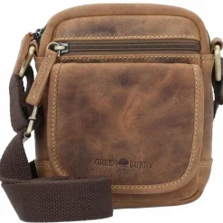 Greenburry Vintage Umhängetasche Leder 13 cm brown
