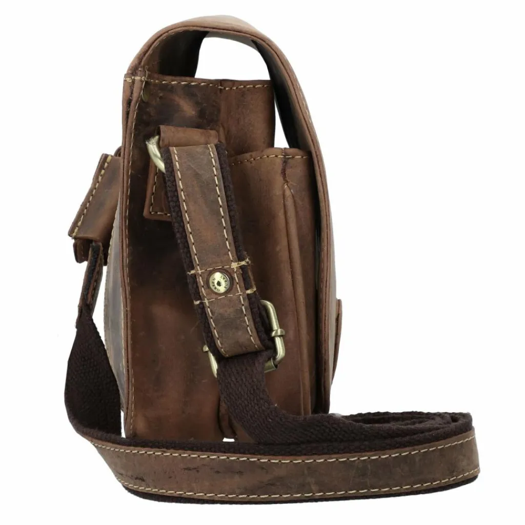 Discount Greenburry Vintage Umhängetasche Leder 16 cm brown