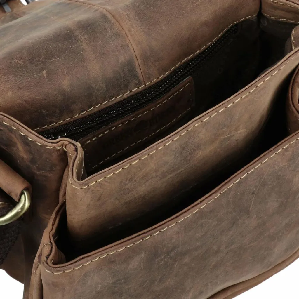 Discount Greenburry Vintage Umhängetasche Leder 16 cm brown