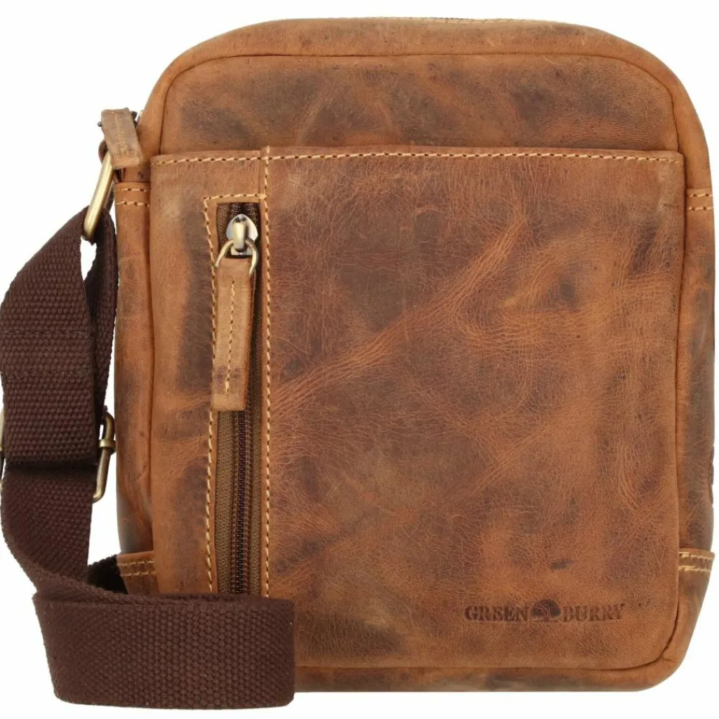 Outlet Greenburry Vintage Umhängetasche Leder 18 cm brown