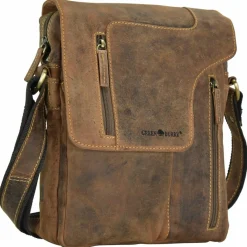 Greenburry Vintage Umhängetasche I Leder 17 cm brown