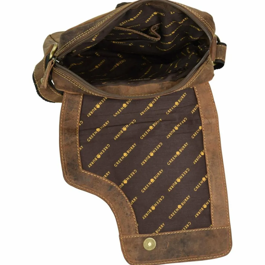 Greenburry Vintage Umhängetasche I Leder 17 cm brown