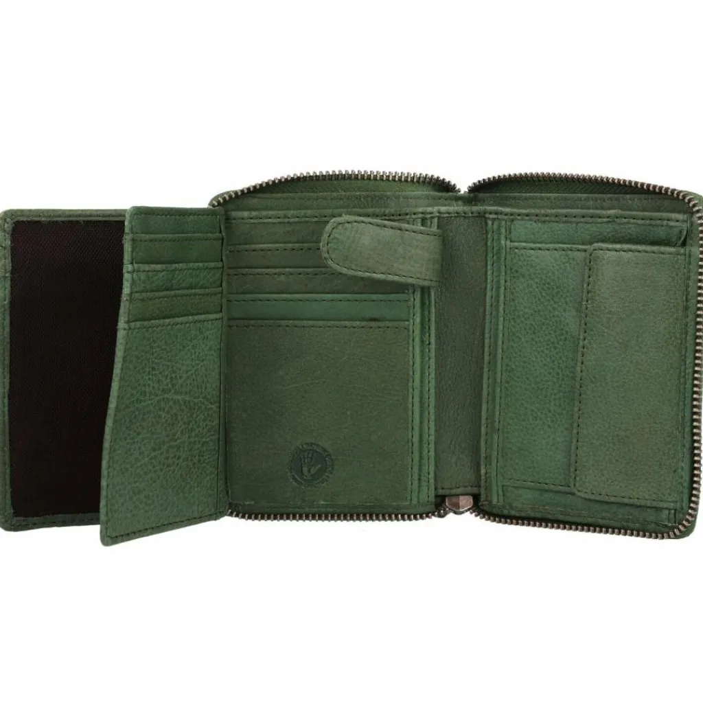 Greenburry Herrengeldbörsen Hochformat<Vintage Washed Geldbörse Leder 10 cm emerald green