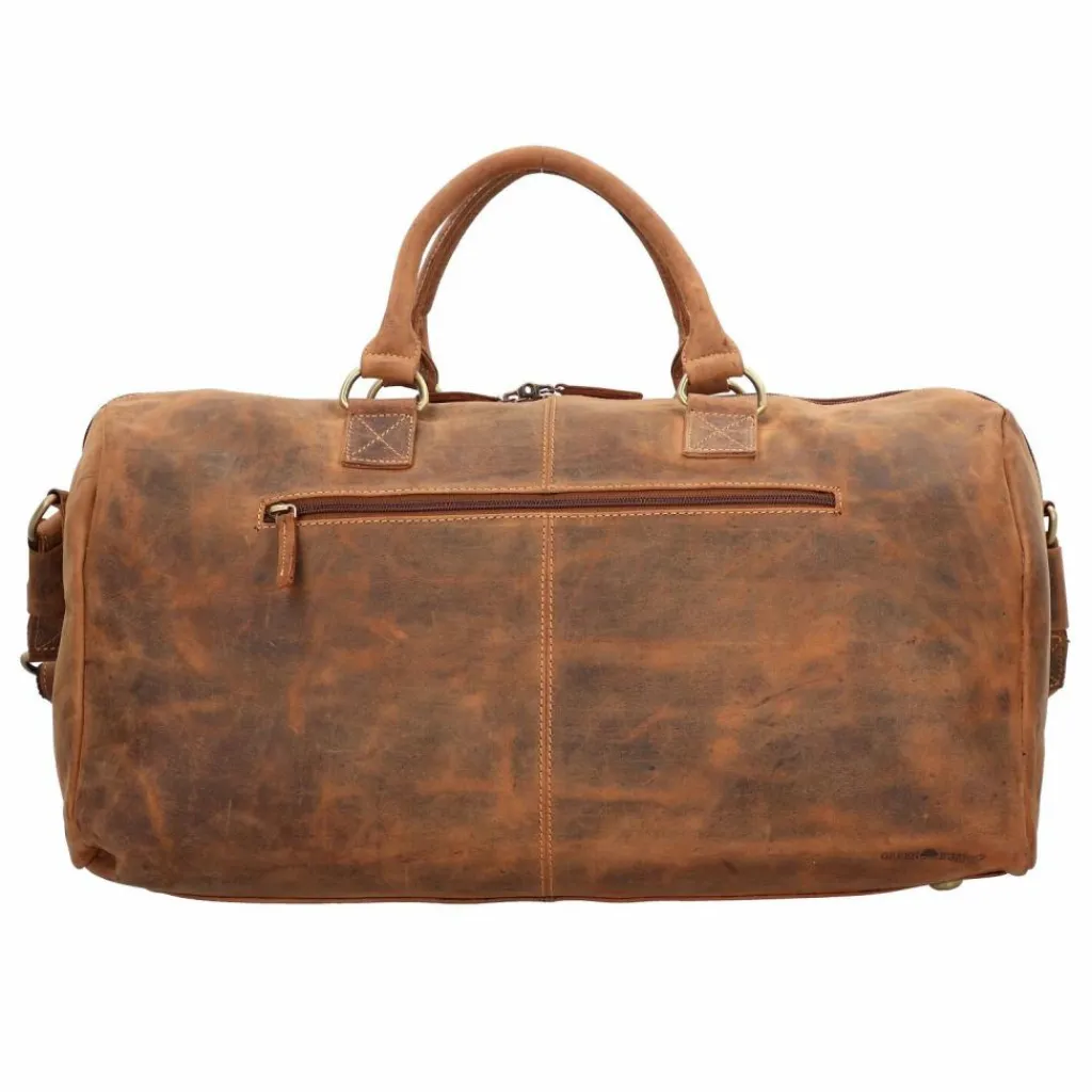 Hot Greenburry Vintage Weekender Reisetasche Leder 50 cm braun