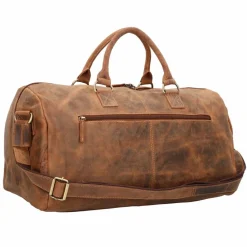 Hot Greenburry Vintage Weekender Reisetasche Leder 50 cm braun