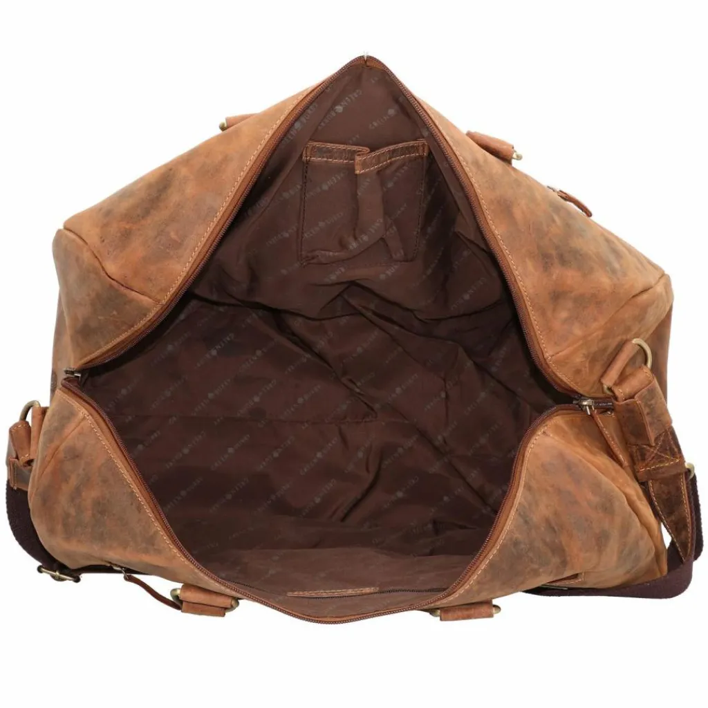 Hot Greenburry Vintage Weekender Reisetasche Leder 50 cm braun