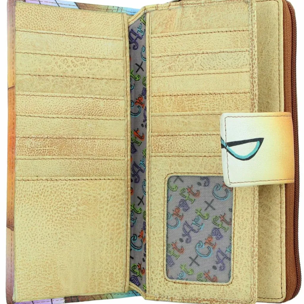 Outlet Greenland Nature Art+Craft Geldbörse RFID Leder 20 cm handbemalt