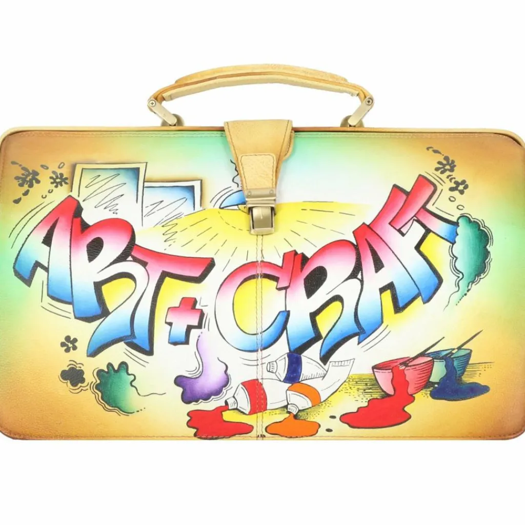 Best Greenland Nature Art+Craft Doktorkoffer Leder 37 cm handbemalt