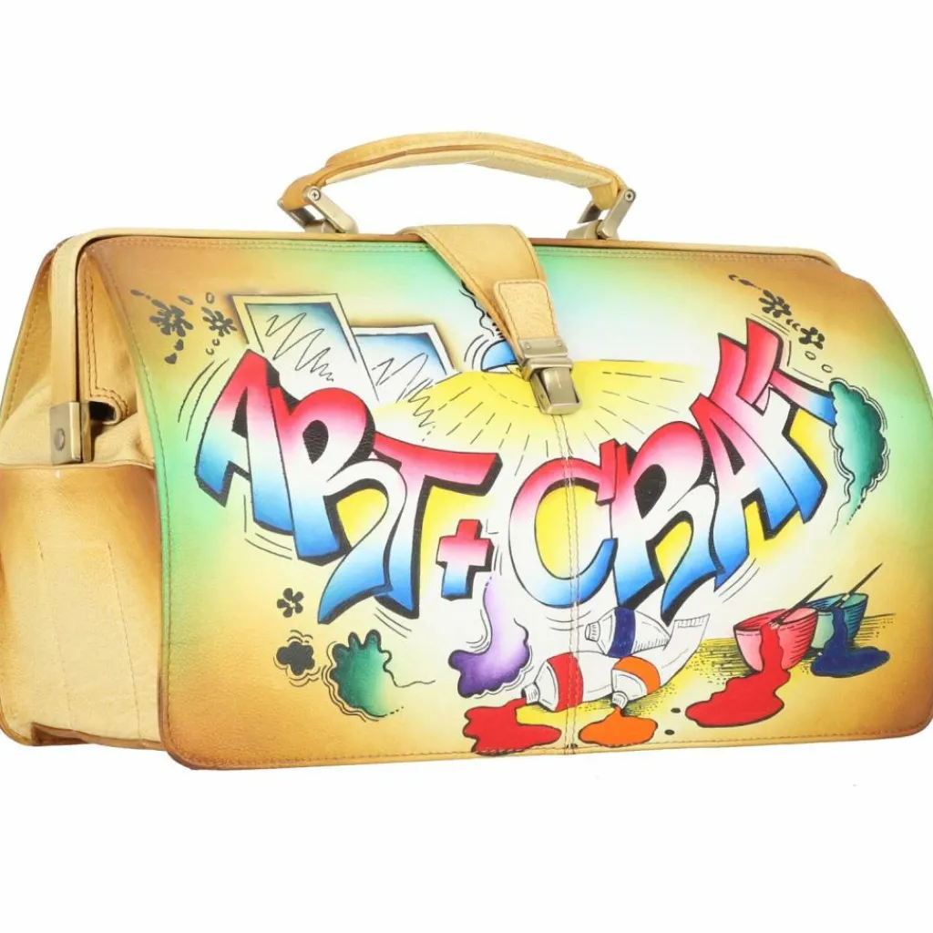 Best Greenland Nature Art+Craft Doktorkoffer Leder 37 cm handbemalt