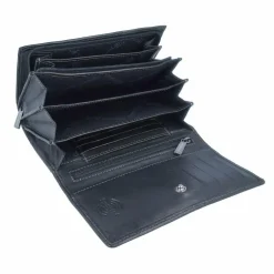 Greenland Nature Damengeldbörsen Querformat<Nappa Geldbörse RFID Leder 16 cm black