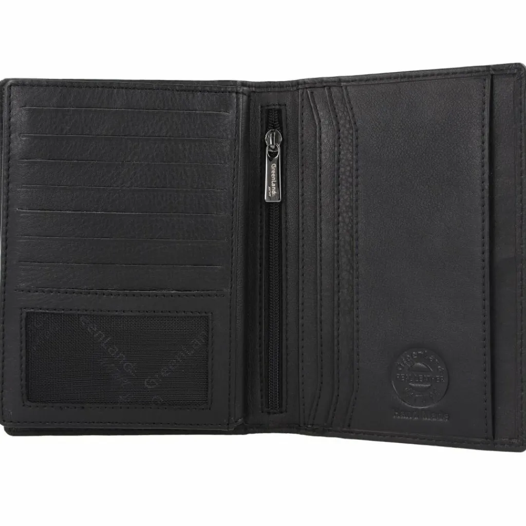 Discount Greenland Nature Black Nappa Reisepassetui RFID Leder 11,5 cm schwarz