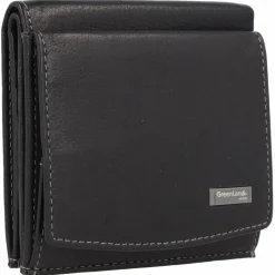 Greenland Nature Herrengeldbörsen Querformat<Black Nappa Geldbörse RFID Leder 9,5 cm schwarz