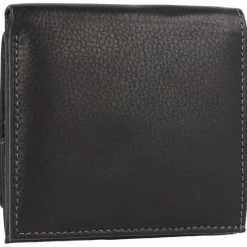 Greenland Nature Herrengeldbörsen Querformat<Black Nappa Geldbörse RFID Leder 9,5 cm schwarz