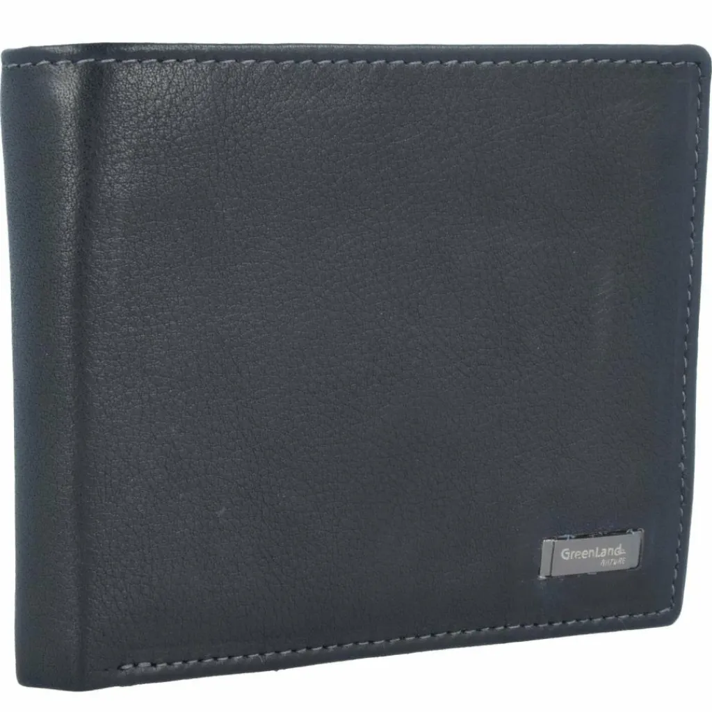 Greenland Nature Herrengeldbörsen Querformat<Nappa Geldbörse RFID Leder 11 cm black