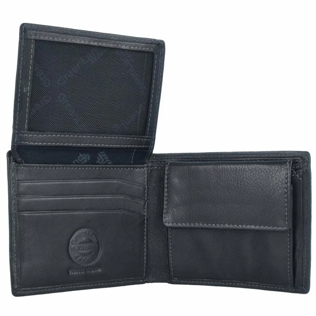 Greenland Nature Herrengeldbörsen Querformat<Nappa Geldbörse RFID Leder 11 cm black