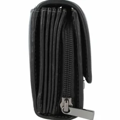 Greenland Nature Herrengeldbörsen Querformat|Damengeldbörsen Querformat<Black Nappa Kellnerbörse Geldbörse RFID Leder 18 cm schwarz